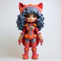 Layla Vinyl Toy: Hyper-realistic Cat Armor Figure In Vivid Colors