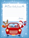 Layout answer for little friend from Santa Claus. Response from Santa Claus to wishlist. Christmas and New Year greetings from