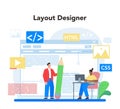 Layout designer concept. Web development, mobile app design Royalty Free Stock Photo