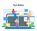 Layout designer online service or platform. Web development, Royalty Free Stock Photo