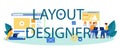 Layout designer typographic header. Web development, mobile app Royalty Free Stock Photo