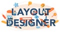 Layout designer typographic header. Web development, mobile app Royalty Free Stock Photo