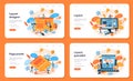 Layout designer web banner or landing page set. Web development Royalty Free Stock Photo