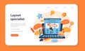 Layout designer web banner or landing page. Web development Royalty Free Stock Photo