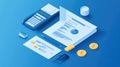layout enhancing invoice in isometric style Royalty Free Stock Photo