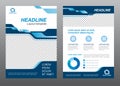 Layout flyer template size A4 cover page blue tone Vector design Royalty Free Stock Photo