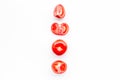 Layout of fresh red tomatoes on white background top view copy space Royalty Free Stock Photo
