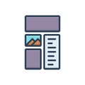 Color illustration icon for layout, magazine and webhost