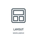 layout icon vector from miscellaneous collection. Thin line layout outline icon vector illustration. Linear symbol for use on web