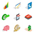 Layout icons set, isometric style