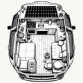 Accurate Proportion Eco-Friendly Camper Van Interior Royalty Free Stock Photo