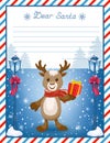 Layout letter template to Santa Claus with inscription \