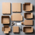 The layout is methodical, showcasing an array of packing essentials Royalty Free Stock Photo