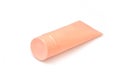 Layout pink cosmetic tube isolated on a white background