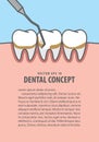 Layout Scaling teeth illustration vector on blue background. Den