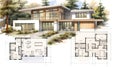 layout schematic house plan Royalty Free Stock Photo
