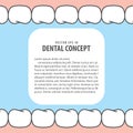Layout Teeth and gum frame inside view cartoon style for info or Royalty Free Stock Photo