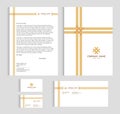 Layout template size A4 cover, page business card and letter - Bamboo weaving cross Vector set design Royalty Free Stock Photo