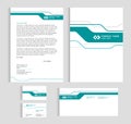 Layout template size A4 cover, page business card and letter - Green line sharp abstract Vector set design