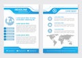 Layout template size A4 Front page and back page Blue Vector design