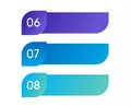 Layout workflow. Outline colorful menu for app interface. Number options. Web design elements for button element Royalty Free Stock Photo