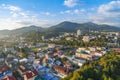 LAZAREVSKOE, SOCHI, KRASNODAR REGION, JULY 5, 2017: View of the center of Lazarevskoe city, Sochi, at sunset in summer