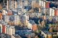 Lazdynai district of Vilnius from above tv tower at sunset, Lithuania Royalty Free Stock Photo