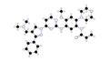 lazertinib molecule, structural chemical formula, ball-and-stick model, isolated image epidermal growth factor receptor inhibitor