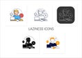 Laziness icons set