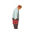 Laziness Sloth Businessman Office Worker, Cute Humanized Animal Cartoon Character Wearing Formal Clothes Standing with