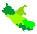 Lazio, Italy province vector map illustration isolated on background. Lacio regio.