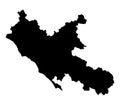 Lazio map silhouette vector illustration isolated on white background