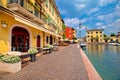 Lazise colorful harbor and boats view Royalty Free Stock Photo