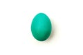 Lazur painteded chicken egg isolated on the white background