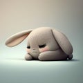 Lazy bunny in 3d cartoon style