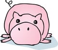 Lazy cartoon pig