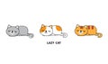 Lazy cat, kitten sleeping, logo design, icon vector illustration Royalty Free Stock Photo