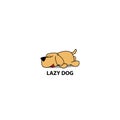 Lazy dog, golden retriever puppy sleeping icon, logo design
