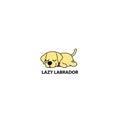 Lazy dog icon, cute labrador puppy sleeping, logo design, vector illustration Royalty Free Stock Photo