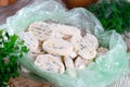 Lazy dumplings from cottage cheese with dill Royalty Free Stock Photo