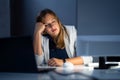 Lazy Exhausted Woman Sleeping In Office