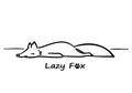 Lazy fox. sleeping fox cartoon sketch.