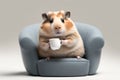 Lazy hamster Boss - seat in the sofa and have coffee on the table