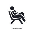 lazy human isolated icon. simple element illustration from feelings concept icons. lazy human editable logo sign symbol design on