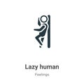 Lazy human vector icon on white background. Flat vector lazy human icon symbol sign from modern feelings collection for mobile