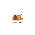 Lazy lion icon, logo vector design Royalty Free Stock Photo