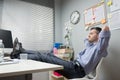 Lazy office worker feet up Royalty Free Stock Photo