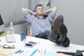 Lazy office worker feet up Royalty Free Stock Photo