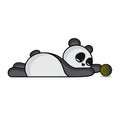 Lazy Panda Bear Vector Illustration