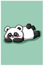 A lazy panda cartoon illustration